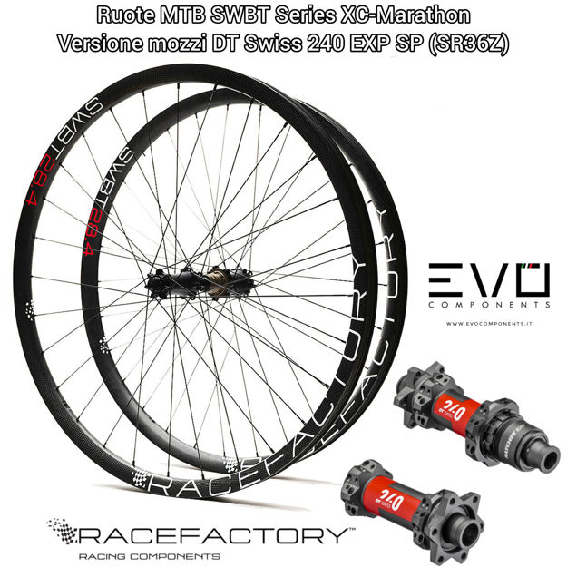 Immagine di Ruote RACE FACTORY MTB SWBT Series XC-Marathon mozzi DT Swiss 240 EXP SP (SR36Z)